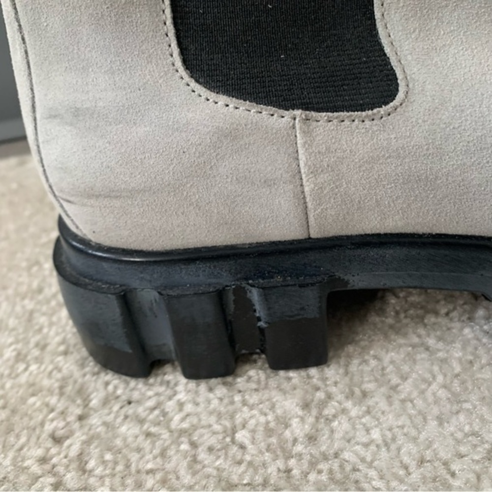 ✅ Free People Chelsea Boots Brooks Lug Soles in Suede Grey Blue - Picture 6 of 10